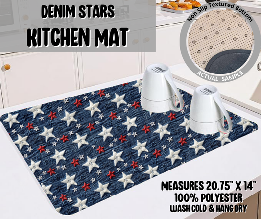 Preorder! Closes 5/22. ETA August. Denim Stars Kitchen Mat