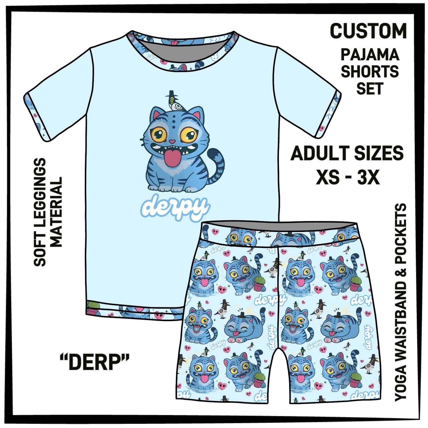 PS1S - Derp Pajamas Top & Shorts Set - Preorder Closing 7/4 ETA: Late Aug