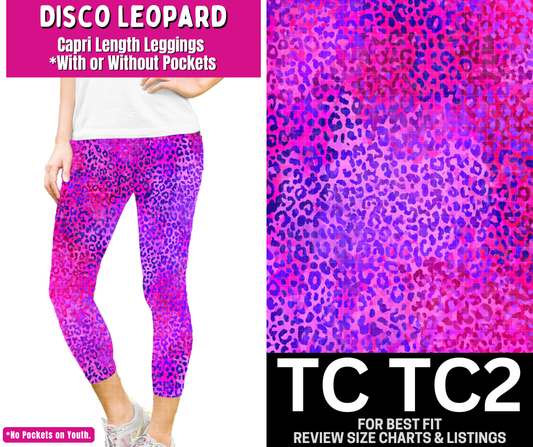 Disco Leopard Capri Length Leggings w/ Pockets
