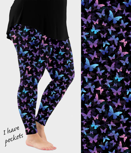 RTS - Dreamscape Butterfly Leggings w/ Pockets - Alonna's Legging Land