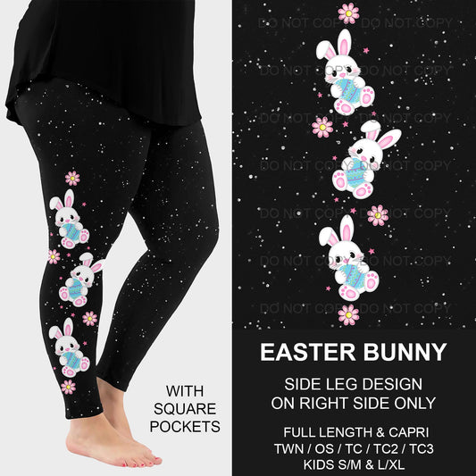 B211 - Preorder Easter Bunny Side Design Leggings w/ Pockets (Closes 2/09. ETA: late March)
