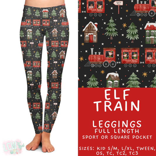 Batch #424 - Jingle All The Way - Closes 10/3 - ETA mid/late Nov - Elf Train Full Length Leggings