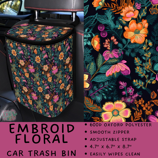 Batch #423 - Car Accessories - Closes 10/2 - ETA mid/late Nov - Embroid Floral Car Trash Bin
