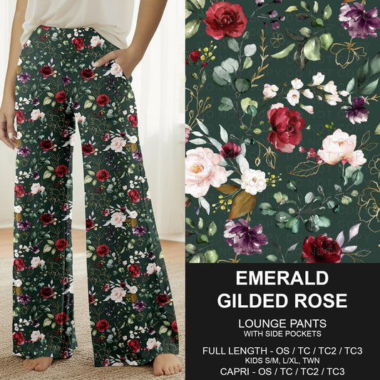 B277 - Preorder Emerald Gilded Rose Lounge Pants (Closes 3/08. ETA: mid May) - Alonna's Legging Land