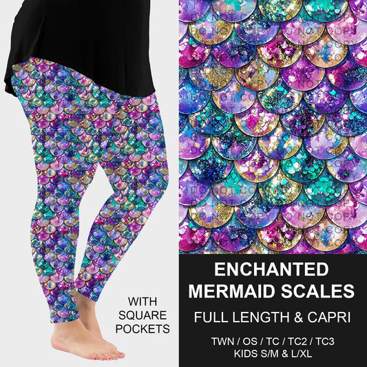 B292 - Preorder Enchanted Mermaid Scales Leggings w/ Pockets (Closes 5/24. ETA: late July)