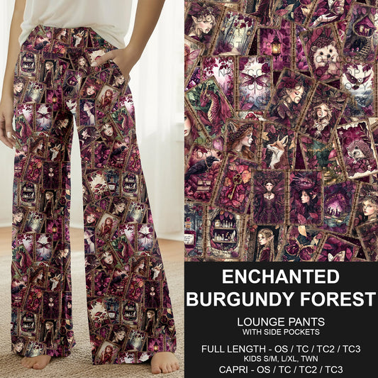 B276 - Preorder Enchanted Burgundy Forest Lounge Pants (Closes 3/01. ETA: early May) - Alonna's Legging Land