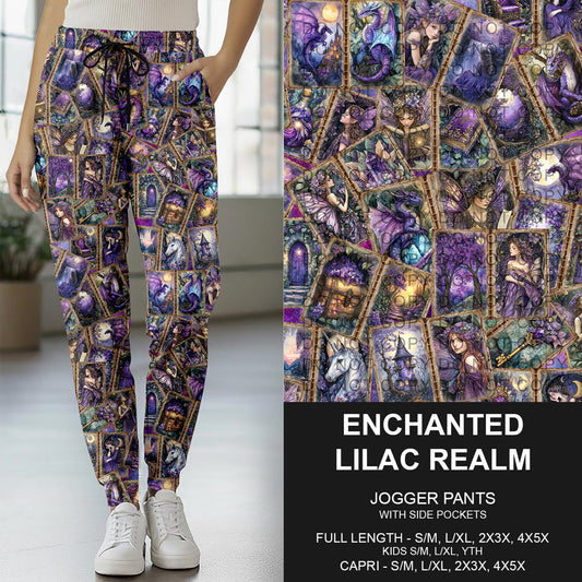 B276 - Preorder Enchanted Lilac Realm Joggers (Closes 3/01. ETA: early May) - Alonna's Legging Land