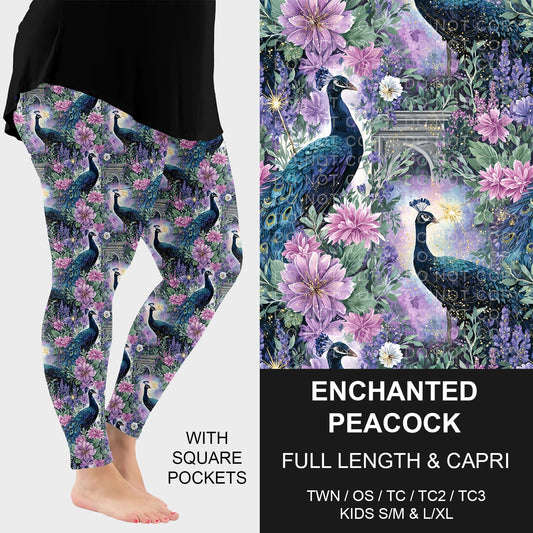 B274 - Preorder Enchanted Peacock Leggings w/ Pockets (Closes 2/22. ETA: late April) - Alonna's Legging Land