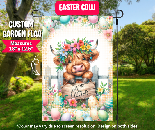 Easter Cow Garden Flag