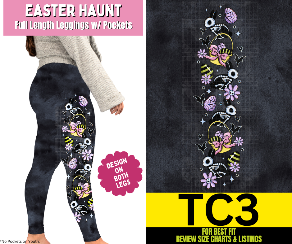 Easter Haunt Full Length Leggings w/ Side Leg Designs