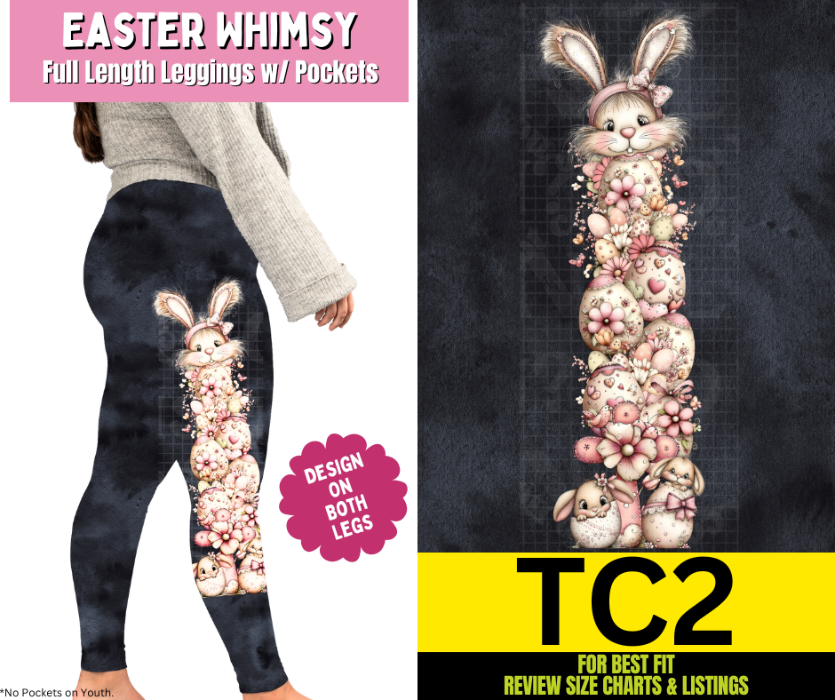 Easter Whimsy Full Length Leggings w/ Side Leg Designs