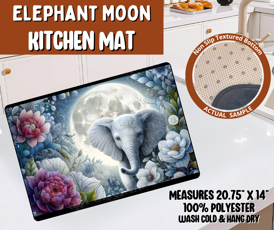 Preorder! Closes 10/19. ETA Jan. Elephant Moon Kitchen Mat