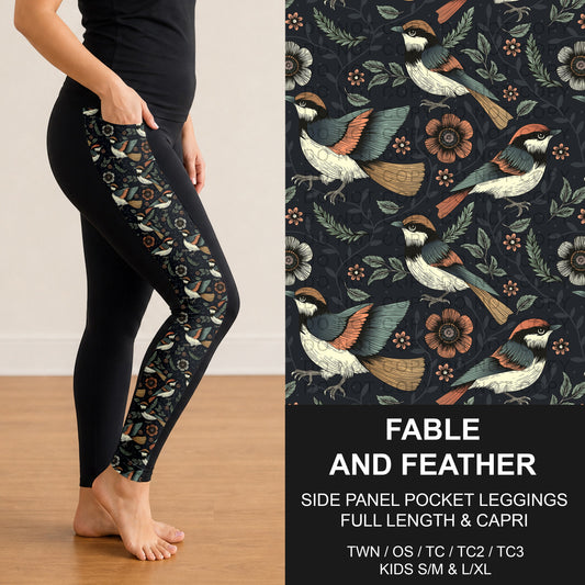B309 - Preorder Fable and Feather Side Panel Pocket Leggings (Closes 8/23. ETA: late Oct.)