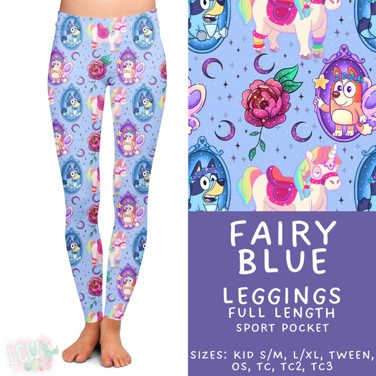 Batch #454 - Cool Characters 10 - Closes 11/26 - ETA mid Jan - Fairy Blue Full Length Leggings