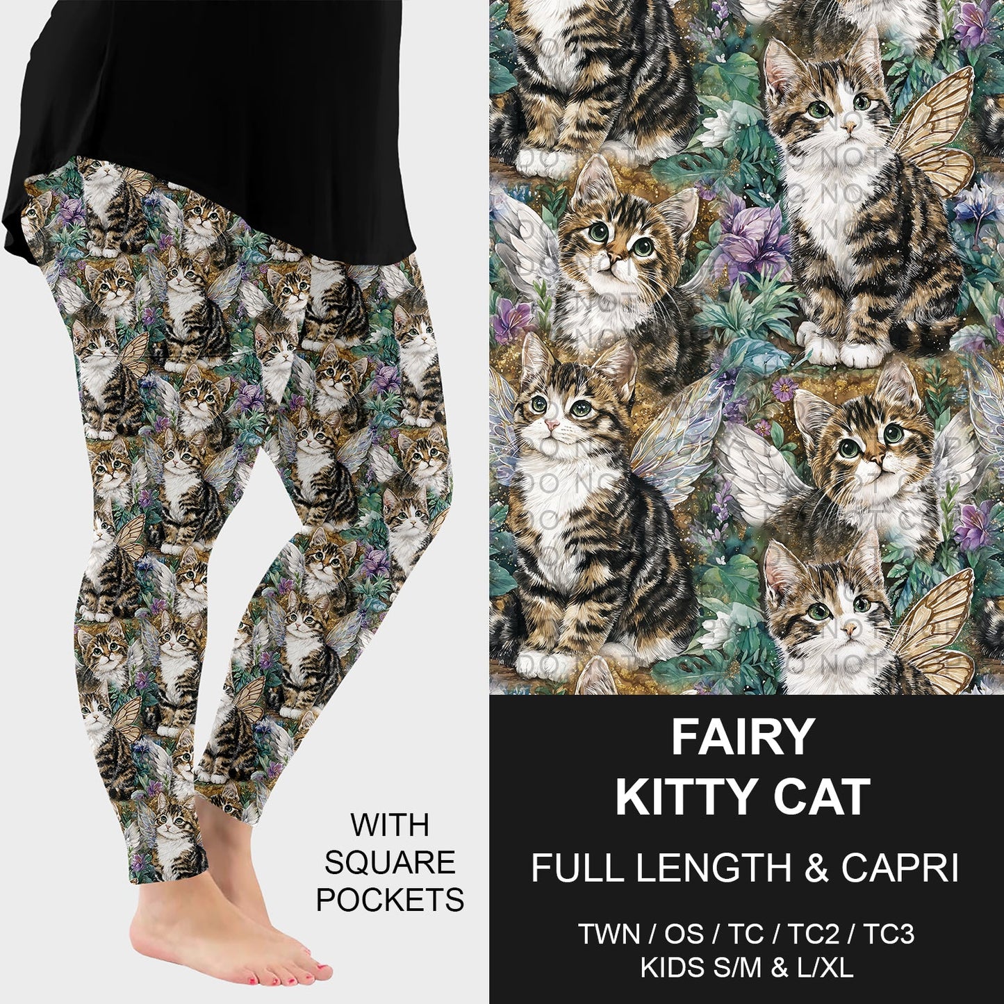 B274 - Preorder Fairy Kitty Cat Leggings w/ Pockets (Closes 2/22. ETA: late April) - Alonna's Legging Land