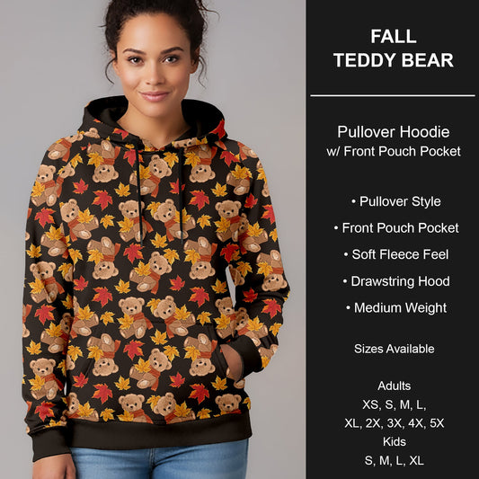 B299 - Preorder Fall Teddy Bear Pullover Hoodie (Closes 7/12. ETA mid Sept.)