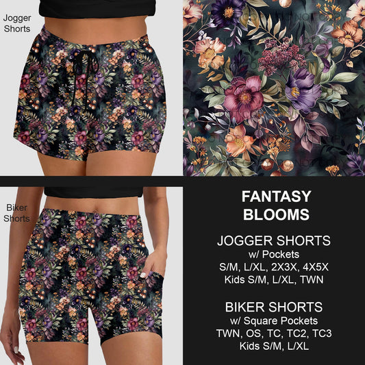 B220 - Preorder Fantasy Blooms Jogger/Biker Shorts (Closes 3/28. ETA: mid June)