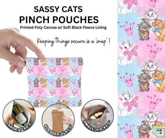 Sassy Cats Pinch Pouches in 3 Sizes