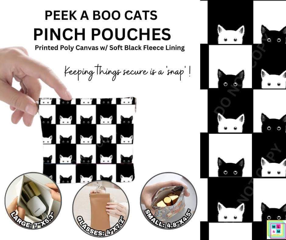 Peekaboo Cats Pinch Pouches in 3 Sizes