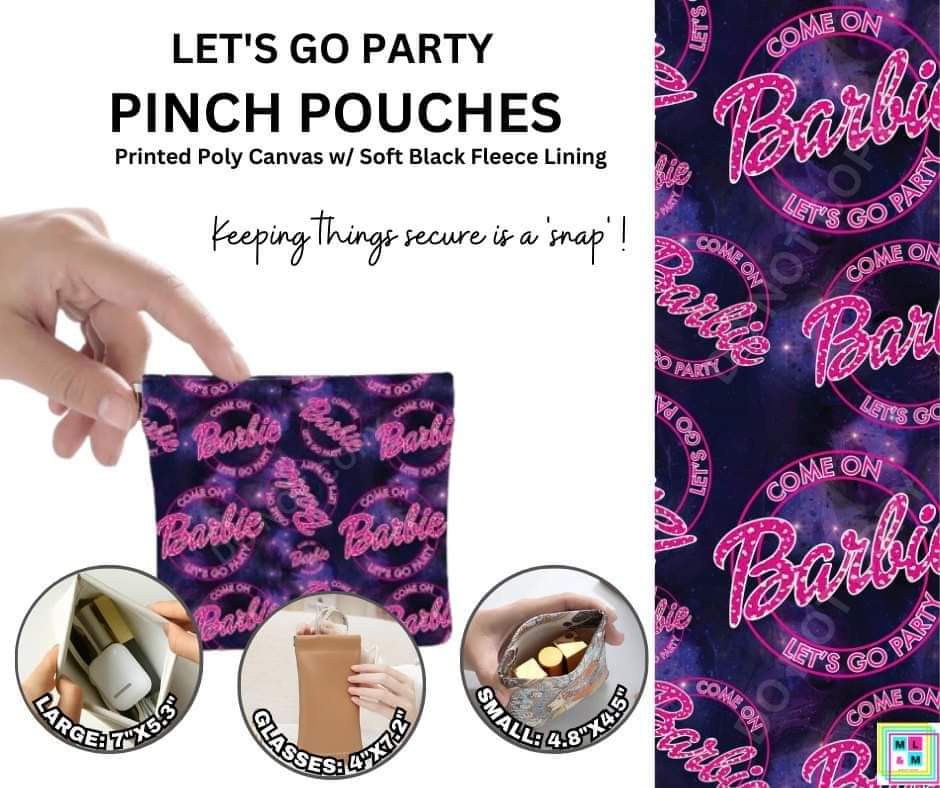 Let's Go Party Pinch Pouches in 3 Sizes