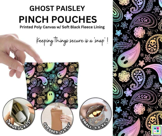 Ghost Paisley Pinch Pouches in 3 Sizes