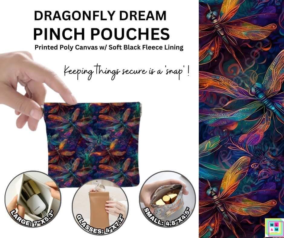 Dragonfly Dream Pinch Pouches in 3 Sizes