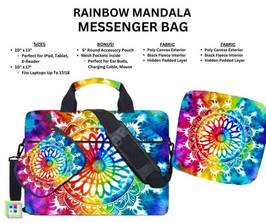 Rainbow Mandala Messenger Bag