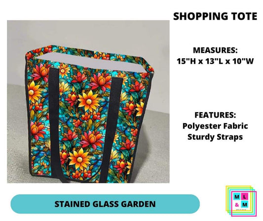 Stained Glass Garden Shopping Tote - Alonna's Legging Land