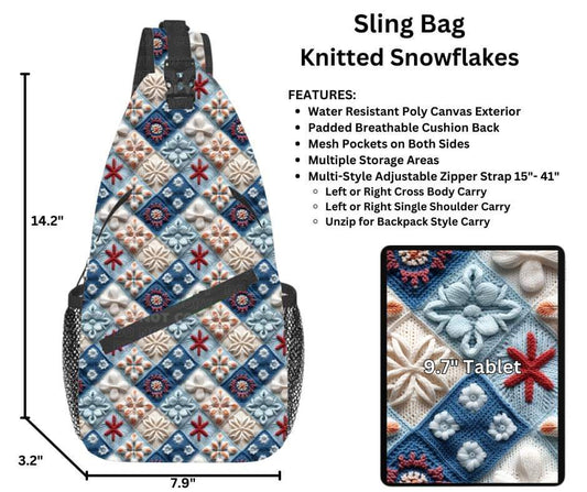 Knitted Snowflakes Sling Bag - Alonna's Legging Land