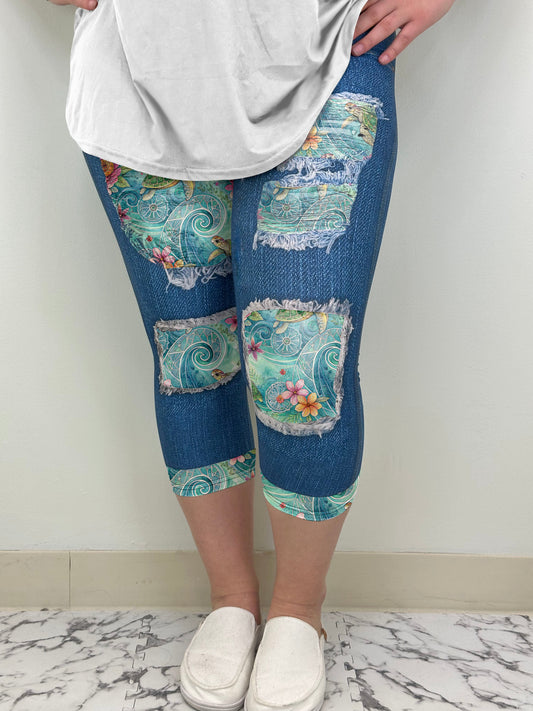 Tranquility Denim Capri w/ Pockets | Run Ends 2/24 | ETA 42 Days - Alonna's Legging Land