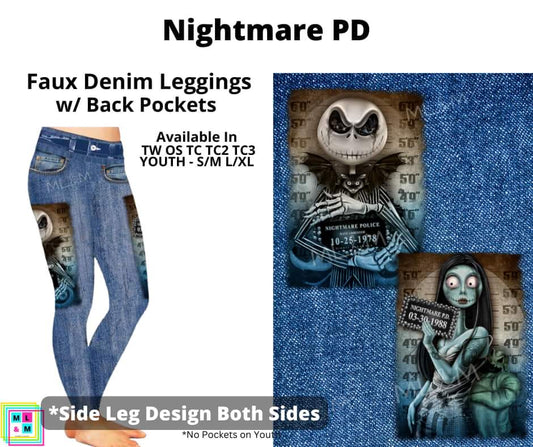 Nightmare PD Full Length Faux Denim w/ Side Leg Designs
