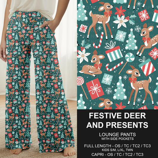 B315 - Preorder Festive Deer and Presents Lounge Pants (Closes 10/04. ETA: early Dec.)