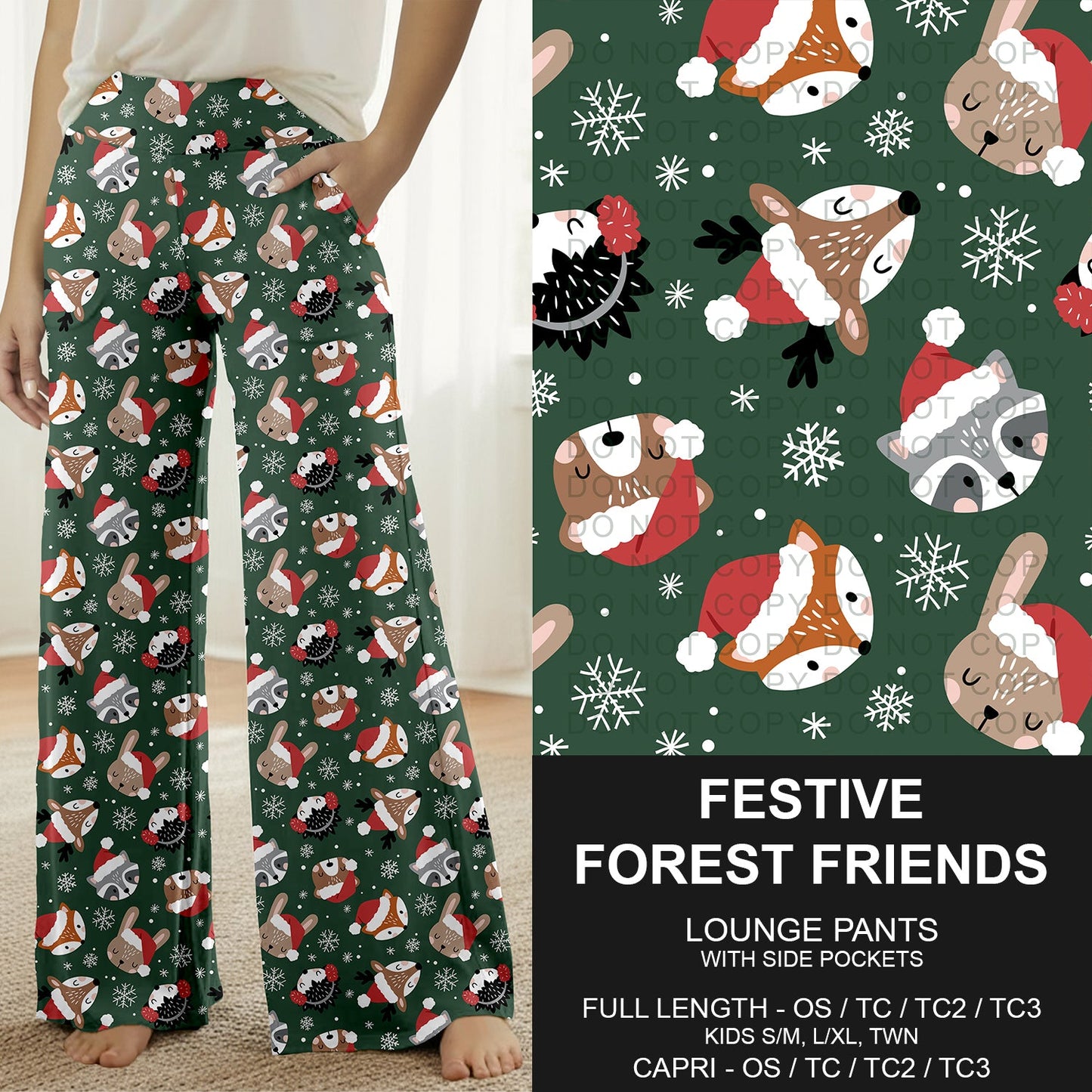 B303 - Preorder Festive Forest Friends Lounge Pants (Closes 7/26. ETA: early Oct.)