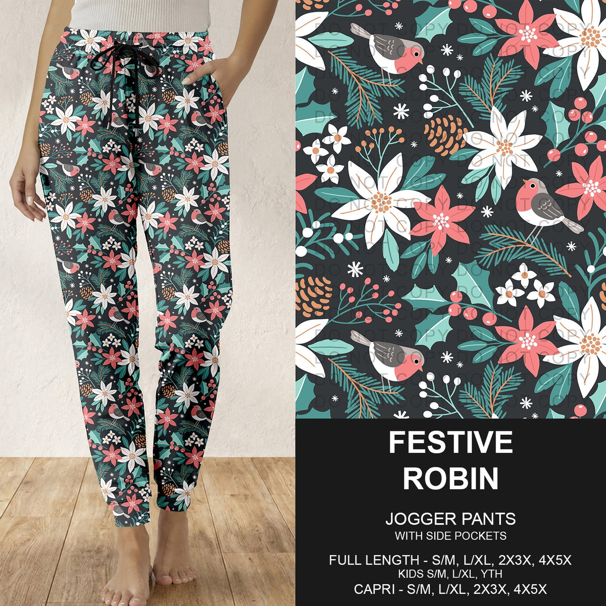 B313 - Preorder Festive Robin Joggers (Closes 9/20. ETA: late Nov.)