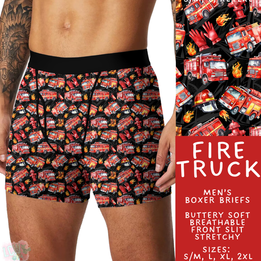 Batch #473 - Comfortable Underwear 5 - Closes 1/9 - ETA early March - Fire Truck Men's Boxer Briefs
