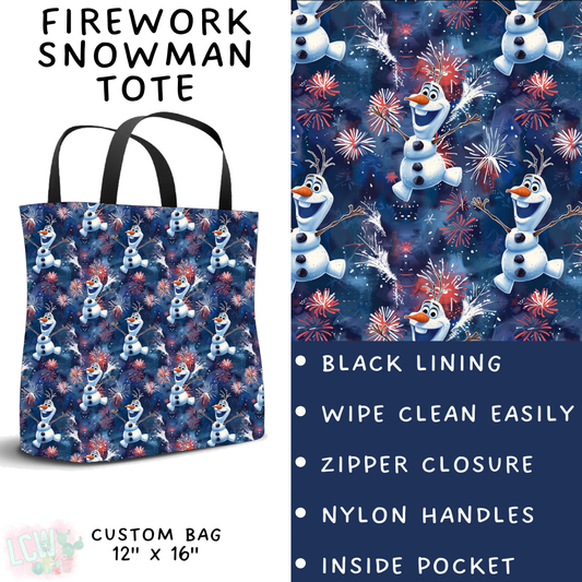 Batch #338 - Magical 4th of July - Closes 5/7 - ETA mid June - Firework Snowman Tote