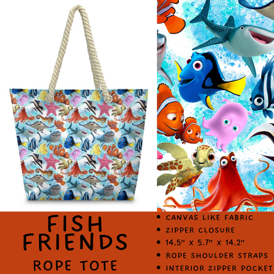 Batch #440 - Magical Character Rope Tote - Closes 10/31 - ETA mid Dec - Fish Friends Rope Tote