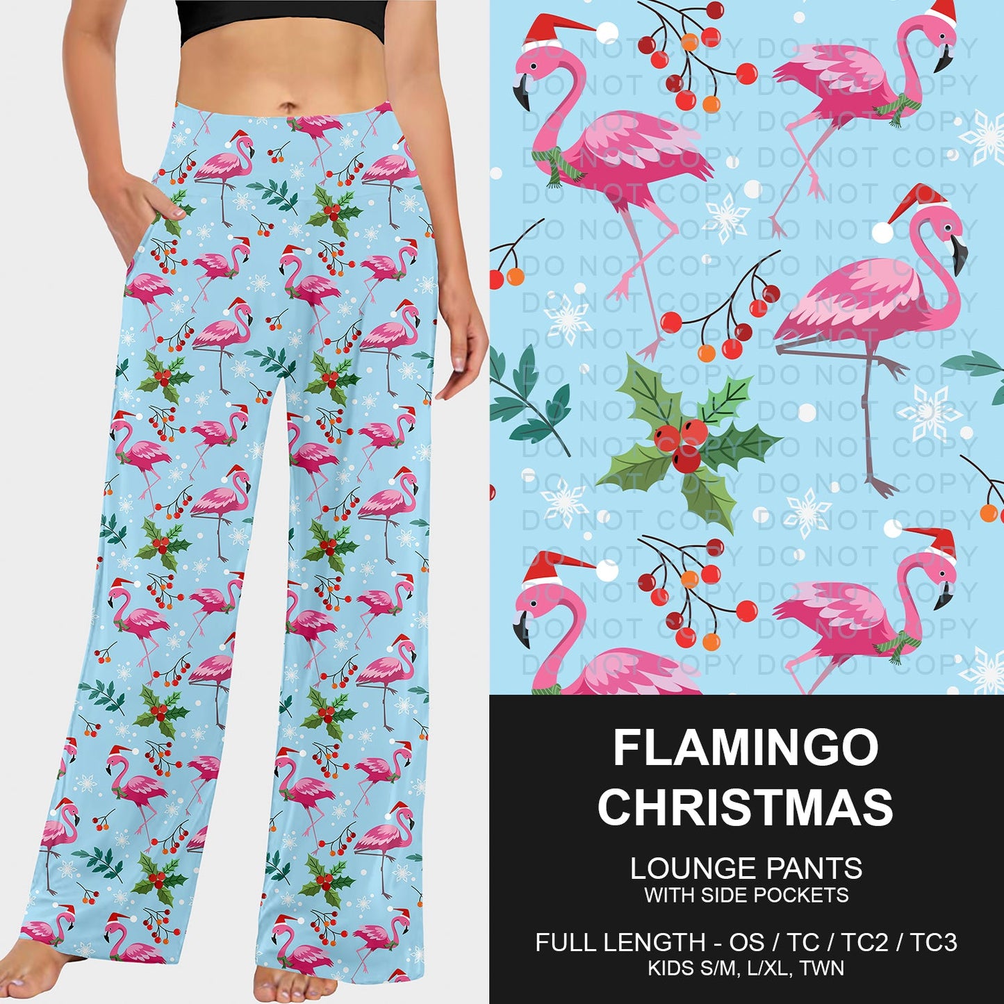 B253 - Preorder Flamingo Christmas Lounge Pants (Closes 9/28. ETA late Nov.)