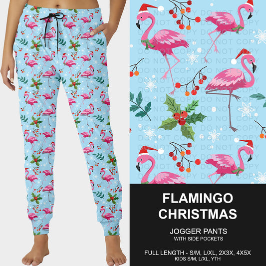B253 - Preorder Flamingo Christmas Joggers (Closes 9/28. ETA late Nov.)