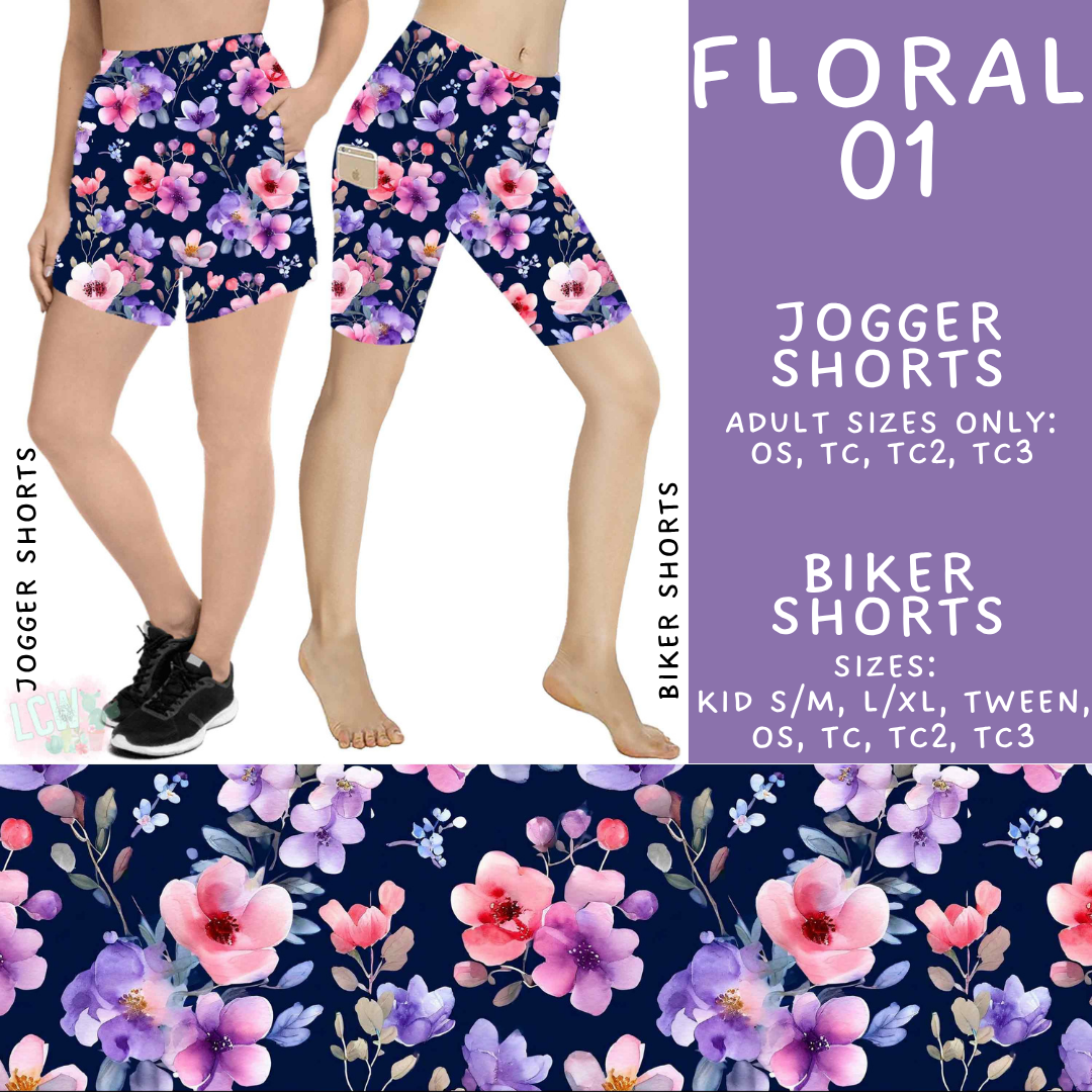 Batch #540 - May Flowers - Closes 6/8 - ETA early August - Floral 01 Biker & Jogger Shorts
