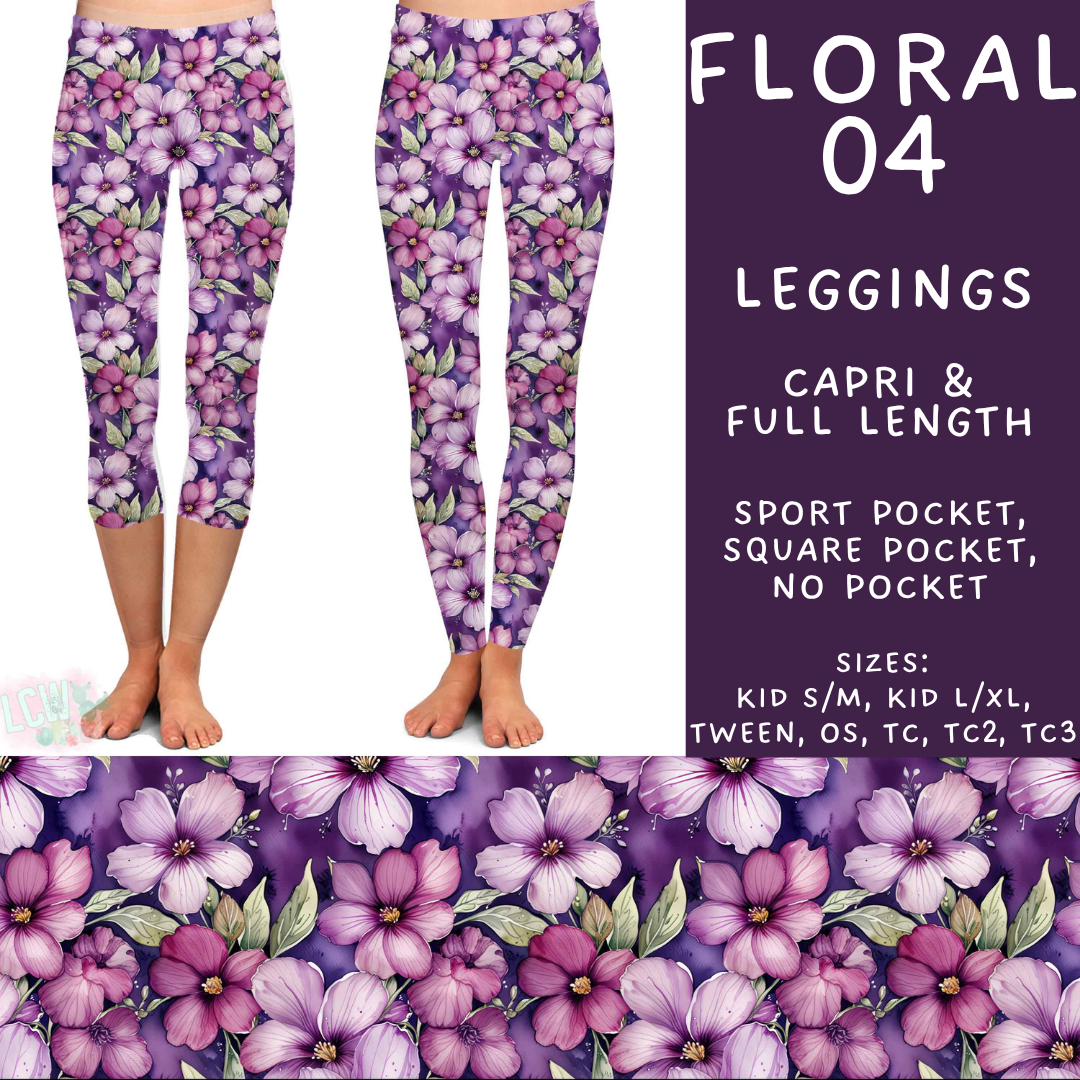 Batch #540 - May Flowers - Closes 6/8 - ETA early August - Floral 04 Full and Capri Length Leggings