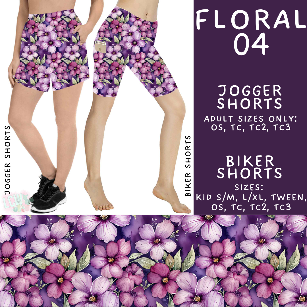 Batch #540 - May Flowers - Closes 6/8 - ETA early August - Floral 04 Biker & Jogger Shorts