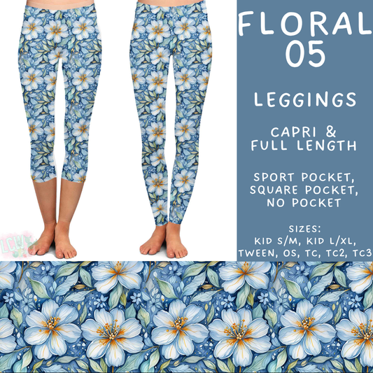 Batch #540 - May Flowers - Closes 6/8 - ETA early August - Floral 05 Full and Capri Length Leggings