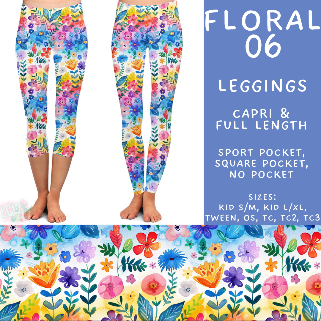 Batch #540 - May Flowers - Closes 6/8 - ETA early August - Floral 06 Full and Capri Length Leggings