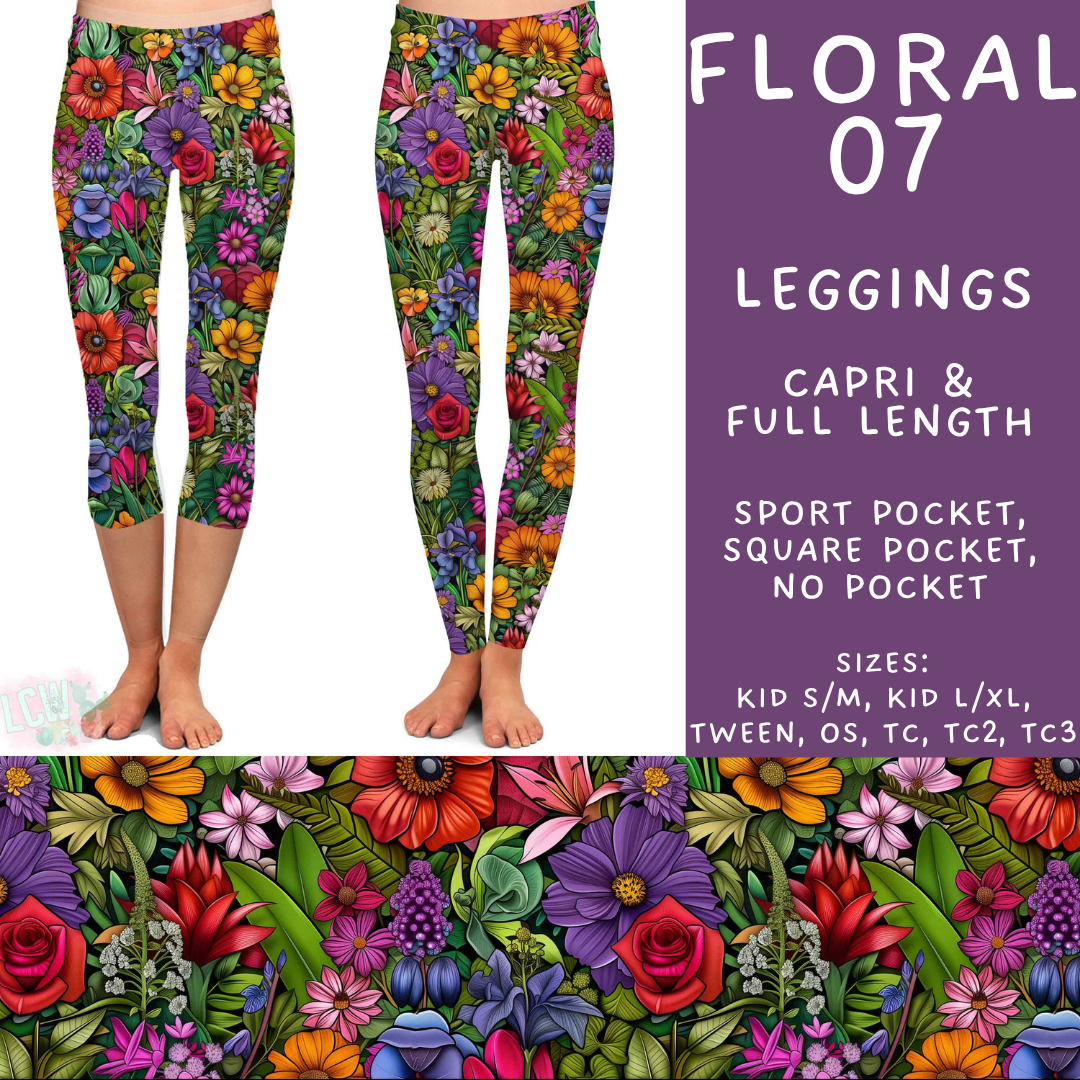 Batch #540 - May Flowers - Closes 6/8 - ETA early August - Floral 07 Full and Capri Length Leggings