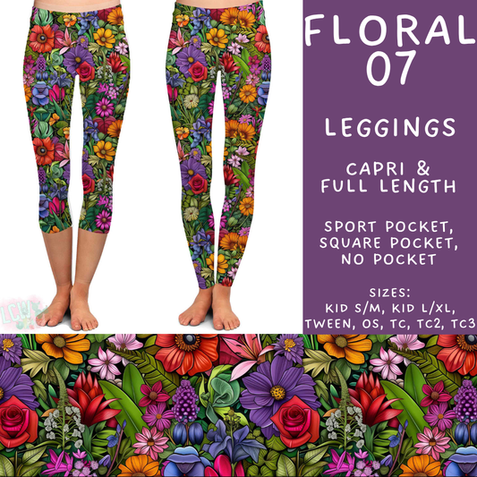 Batch #540 - May Flowers - Closes 6/8 - ETA early August - Floral 07 Full and Capri Length Leggings