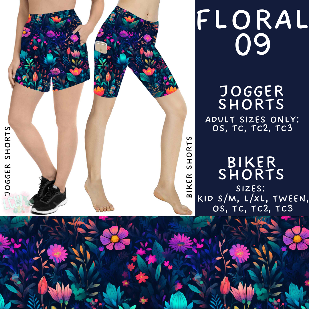 Batch #540 - May Flowers - Closes 6/8 - ETA early August - Floral 09 Biker & Jogger Shorts