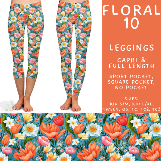 Batch #540 - May Flowers - Closes 6/8 - ETA early August - Floral 10 Full and Capri Length Leggings