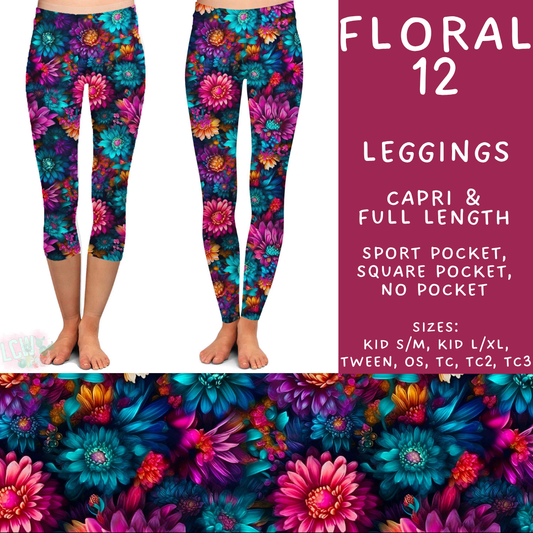 Batch #540 - May Flowers - Closes 6/8 - ETA early August - Floral 12 Full and Capri Length Leggings