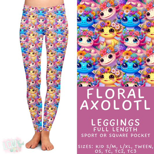 Batch #427 - August Request Run - Closes 10/9 - ETA late Nov - Floral Axolotl Full Length Leggings